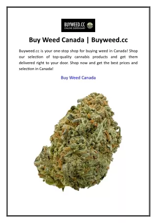 Buy Weed Canada  Buyweed