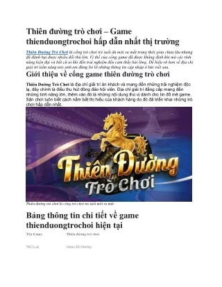 Thien duong tro choi - Game Thienduongtrochoi cuc hap dan