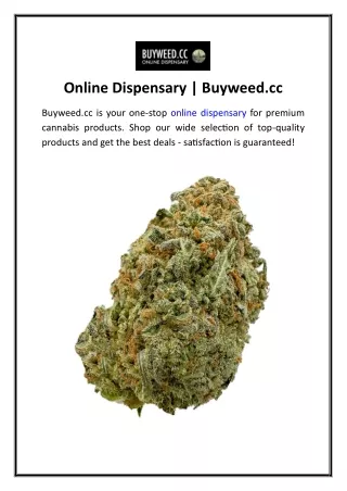 Online Dispensary  Buyweed.....