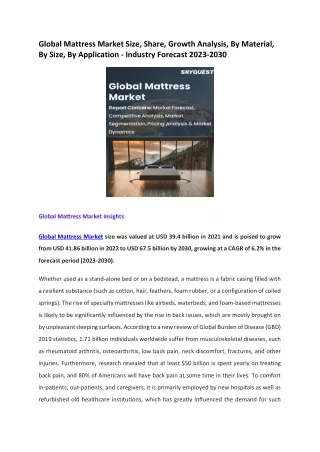 Global Mattress Market