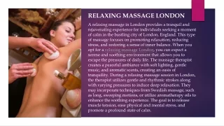 relaxing massage London