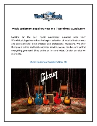 Music Equipment Suppliers Near Me Worldmusicsupply