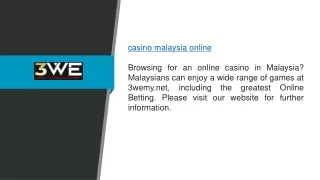 Casino Malaysia Online 3wemy.net