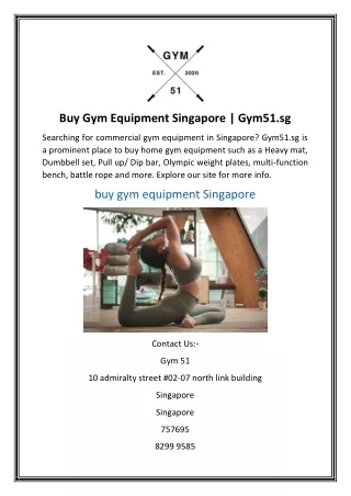 Buy Gym Equipment Singapore | Gym51.sg