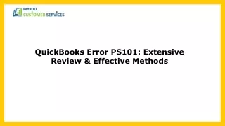 A Quick Guide To Fix QuickBooks Error PS101