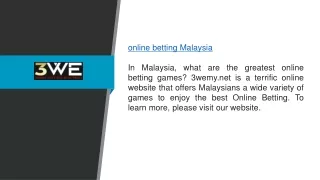 Online Betting Malaysia 3wemy.net