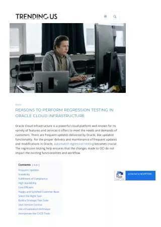 REASONS TO PERFORM REGRESSION TESTING IN ORACLE CLOUD INFRASTRUCTURE