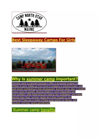 Best Sleepaway Camps For Girls
