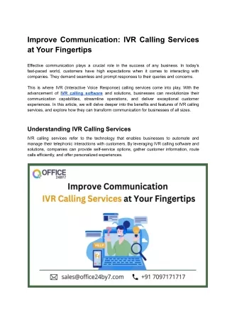 Improve Communication_ IVR Calling Services at Your Fingertips (1)