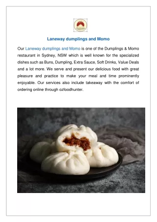 Up to 10% Offer Order Now - Laneway dumplings and Momo