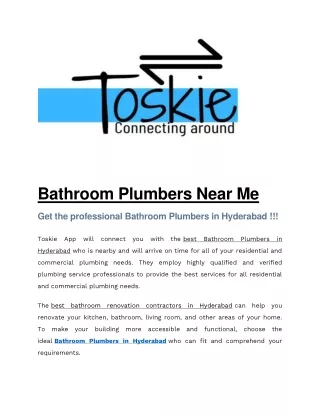 Bathroom plumbers near me