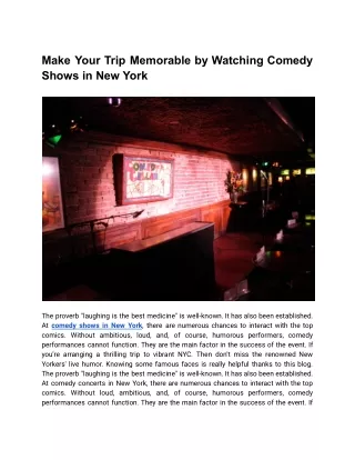 Laugh Out Loud: Comedy Shows in New York City