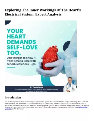 Exploring The Inner Workings Of The Heart's Electrical System Expert Analysis