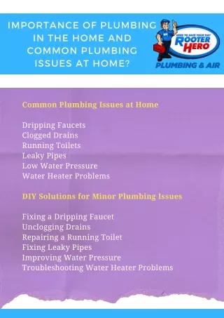 Importance of Plumbing in the Home and Common Plumbing Issues at Home