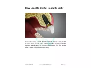 How long do dental implants last?