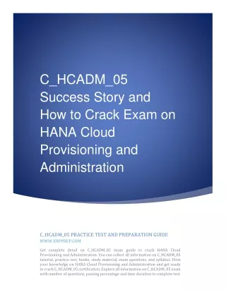 C_HCADM_05 Success Story and How to Crack Exam on SAP HANA Cloud