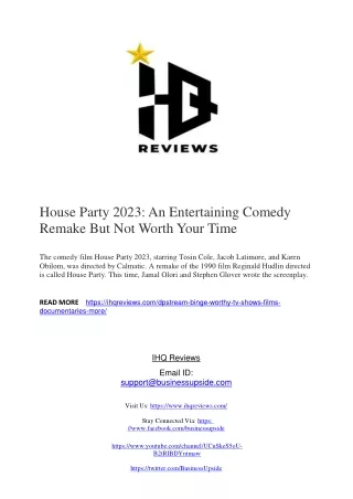 House Party 2023: An Entertaining Comedy Remake But Not Worth Your Time