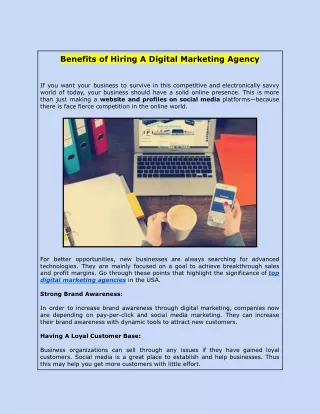 Benefits of Hiring A Digital Marketing Agency