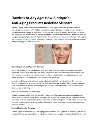 How Biotique's Anti-Aging Products Redefine Skincare.docx