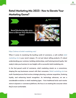 Retail Marketing Mix 2023- How to Elevate Your Marketing Game?