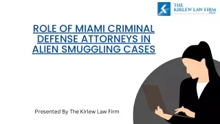 Role of Miami Criminal Defense Attorneys in Alien Smuggling Cases