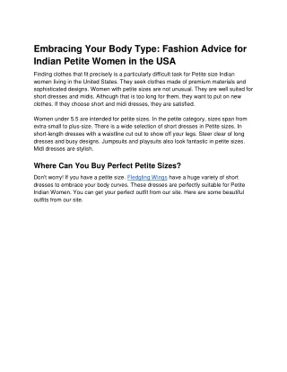 Embracing Your Body Type_ Fashion Advice for Indian Petite Women in the USA