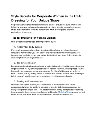 Style Secrets for Corporate Women in the USA_ Dressing for Your Unique Shape