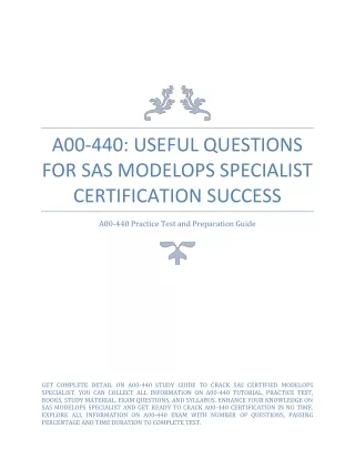 A00-440: Useful Questions for SAS ModelOps Specialist Certification Success