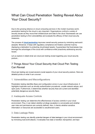 What Can Cloud Penetration Testing Reveal About Your Cloud Security_
