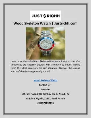 Wood Skeleton Watch | Justrichh.com