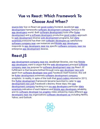 Vue vs React Which Framework To Choose And When