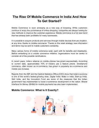 The Rise Of Mobile Commerce In India And How To Get Started_