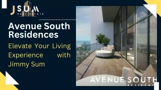 Avenue South Residences Elevate Your Living Experience with Jimmy Sum