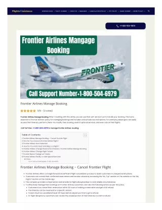 Frontier Airlines Manage Booking