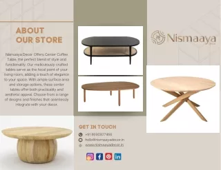 Transform Your Living Space with Nismaaya Decor's Center Coffee Table