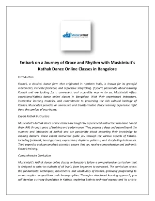 Learn kathak dance online classes in bangalore - musicintuit.com