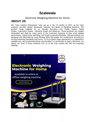 Electronic Weighing Machine for Home