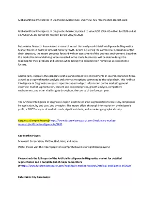 Artificial Intelligence In Diagnostics Market