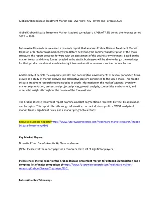 Krabbe Disease Treatment Market