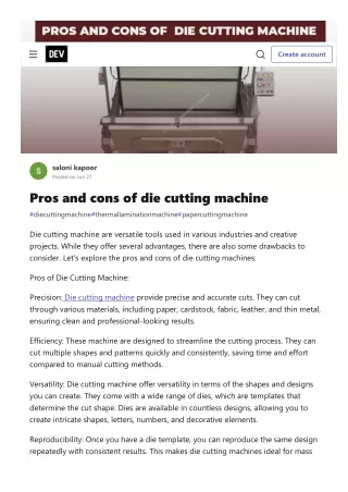 Die cutting machine