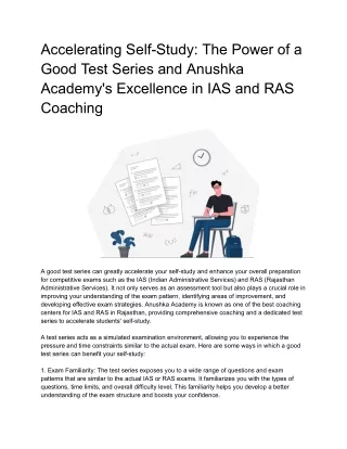 Accelerating Self-Study_ The Power of a Good Test Series and Anushka Academy's Excellence in IAS and RAS Coaching