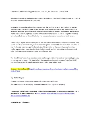 Blow Fill Seal Technology Market