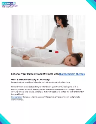 Enhance Your Immunity and Wellness with Biomagnetism Therapy