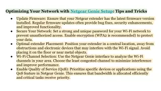 Optimizing Your Network with Netgear Genie Setup_ Tips and Tricks