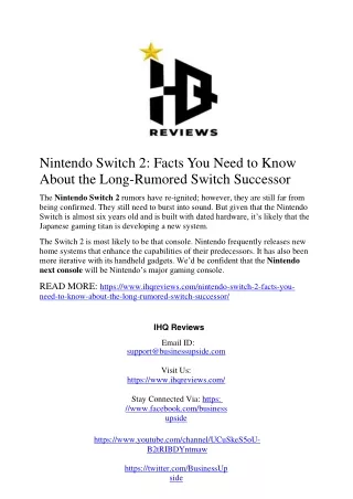 Nintendo Switch 2- Facts You Need to Know About the Long-Rumored Switch Successor