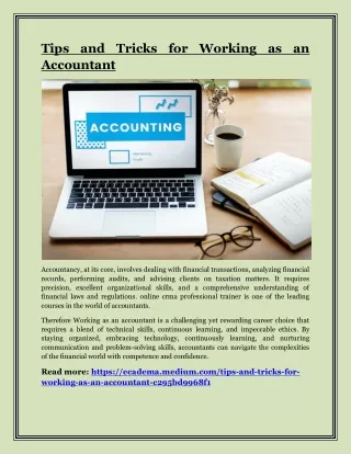 Tips and Tricks for Working as an Accountant