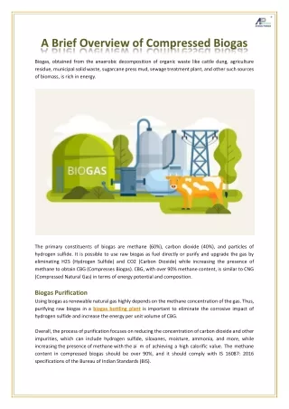 A Brief Overview of Compressed Biogas