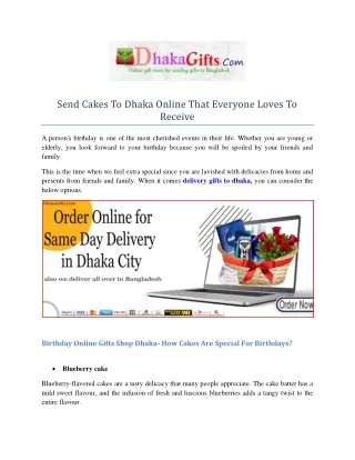 Send Cakes To Dhaka Online