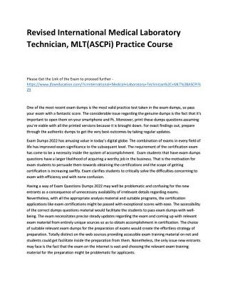 Revised International Medical Laboratory Technician, MLT(ASCPi) Practice Course