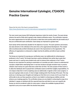 Genuine International Cytologist, CT(ASCPi) Practice Course